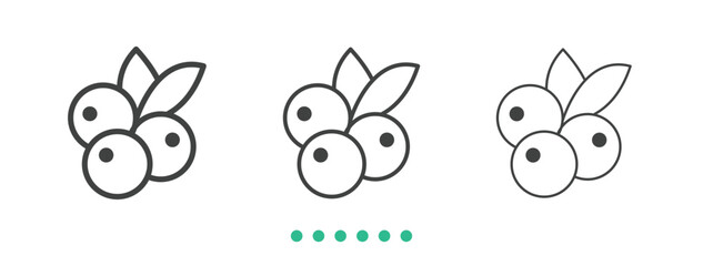 Blueberry icon. Thin line icon vector
