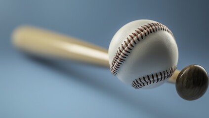 3D vector illustration of a baseball being hit by a bat