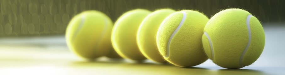 yellow tennis balls in 3D vector realistic style