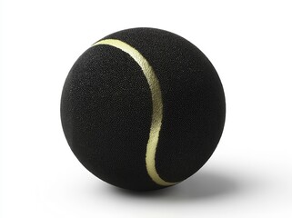 Black tennis ball with a golden line