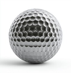 3D render of a shiny golf ball isolated on a white background