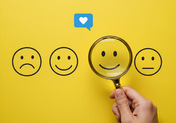 Customer feedback assessment and analysis showcasing the significance of positive reviews and satisfaction, using expressions to understand opinions.