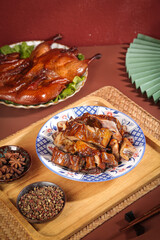 Chinese Roasted Duck Specialties with Traditional Air-Dried Preparation and Authentic Spices