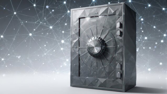 Secure digital assets and sensitive data with this modern, high-tech vault concept symbolizing cybersecurity and financial protection.