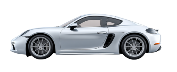 A sleek silver sports car showcasing modern design elements and aerodynamic features for high performance.