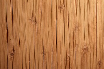 Fototapeta premium Close-up view of weathered, light brown wood planks, showcasing intricate grain patterns and numerous small knots.