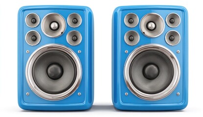 Pair of blue speakers