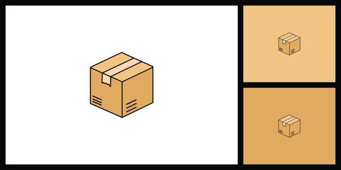 Shipping Box Icon. E-commerce, Logistics, and Delivery Service Symbol Vector Illustration.