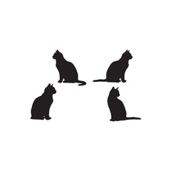 Cat Sitting Silhouette Vector for Pet, Calmness, and Domestic Design Concepts