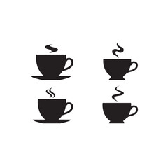 Coffee Cup with Steam Silhouette Vector for Café, Lifestyle, and Beverage Design Concepts
