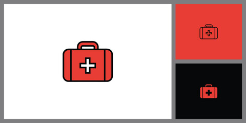 First Aid Kit Icon. Medical, Healthcare, and Emergency Symbol Vector Illustration.