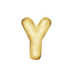 Aesthetic Y gold balloon letters vector illustration