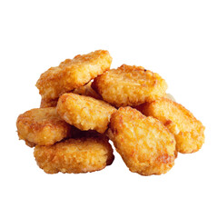 Pile of golden-brown, crispy, bite-sized food items