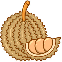 brown durian fruit illustration