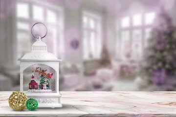 Christmas old retro painted decoration lantern