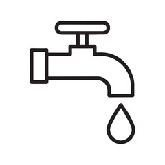 Vector water tap with droplet icon for conservation and plumbing