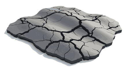 Naklejka premium Illustration of a cracked gray surface with dark lines and rough edges