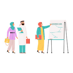 Diverse Business Team Collaborating on a Strategy Chart at a Presentation in Office