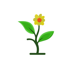 Illustration of a Blooming Yellow Flower