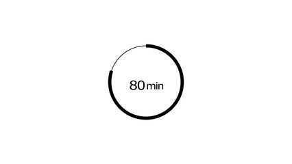 81 minutes timer clock icon 4k illustration background. and creating a stunning 4k illustration.