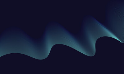 Dark Abstract Blue Flow Line Background Futuristic Digital Wave Pattern