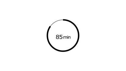85 minutes timer clock icon 4k illustration background. and creating a stunning 4k illustration.