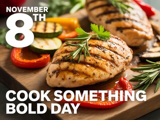 Celebrate cook something bold day on november 8th with delicious grilled chicken and vibrant vegetables