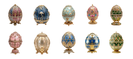 faberge egg top view full length isolate on white background,