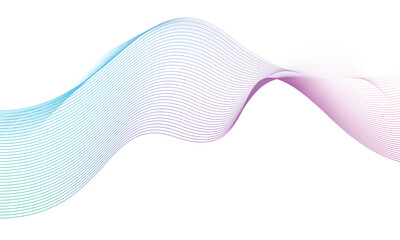 Abstract Gradient Wave Line Background Flowing Digital Art in Blue and Purple