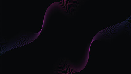 Dark Neon Line Wave Background Elegant Gradient Abstract Flow with Futuristic Design