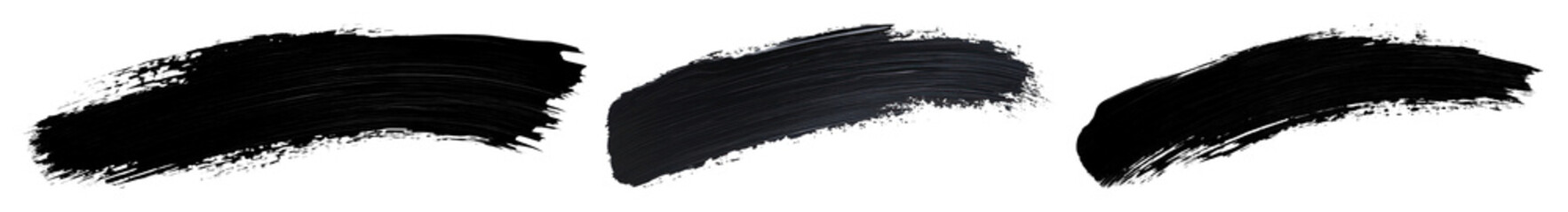 Fototapeta premium PNG Abstract black brush strokes, element set on transparent background