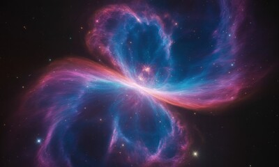 Fototapeta premium Cosmic butterfly nebula, vibrant colors in space