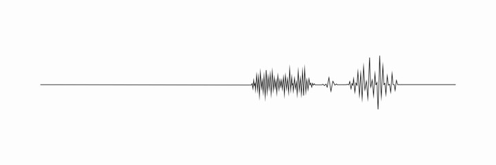 Music wave line sound one noise icon audio frequency signal podcast radio sound wave volume hand art. Acoustic line music logo record sound wave doodle sketch abstract. Vector illustration