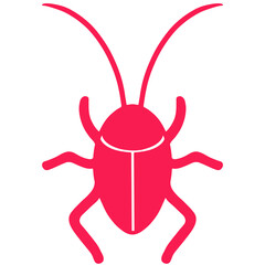 red silhouette cockroach illustration