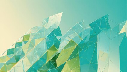 Dynamic geometric abstract background with sharp crystalline structures and vibrant gradient colors, perfect for modern tech and design.