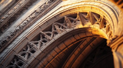 Here are some Adobe Stock images that match closely your requested title + description: &ldquo;A detailed close‑up of a stone archway in a centuries‑old cathedral, the intricate carvings on the stone walls 
