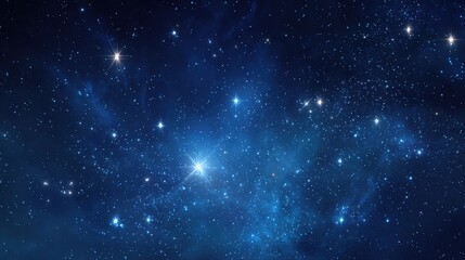 Deep space shining stars in night sky, constellation star field, galaxy