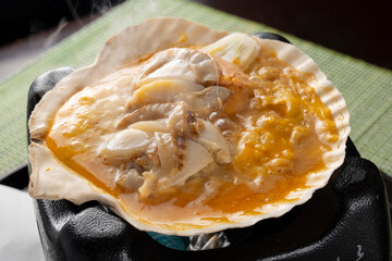 津軽の郷土料理「ホタテ貝焼き味噌」