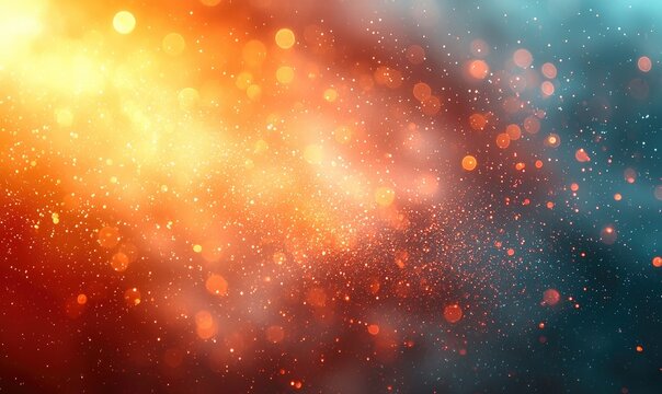 Abstract bokeh background with warm and cool tones