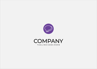 Chat communication logo design speech bubble icon purple circle modern minimal messaging app social media conversation symbol clean branding.
