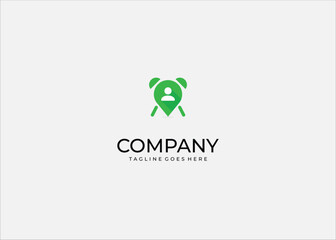 Location reminder logo design green alarm pin icon user profile marker identity notification map tracking service modern branding.