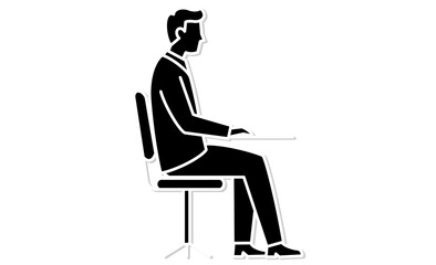 椅子に座るスーツ姿の男性イラストアイコン