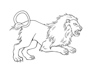 しし座のライオンの線画イラスト