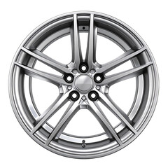 Fototapeta premium Sleek Alloy Wheel: A captivating, detailed view of a modern alloy wheel, showcasing its intricate design and reflective metallic finish.