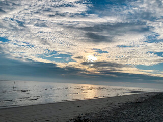 The morning sun at the seaside with a beautiful light