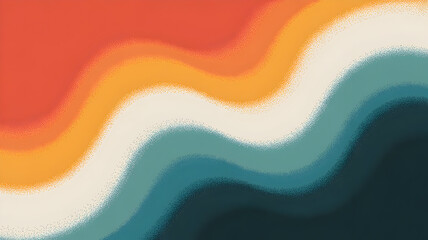 Retro wave pattern with orange yellow white and blue hues creating a vintage aesthetic for backgrounds and modern designs with a grainy texture