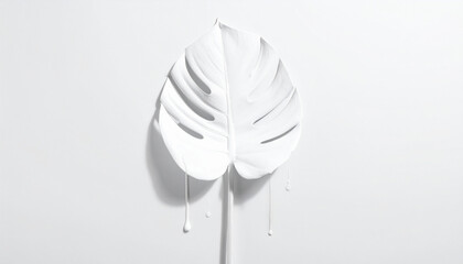 Painted Leaf: A solitary tropical leaf, painted completely, with delicate paint drips adding an artistic touch, symbolizes the beauty of nature.