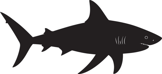  Ocean Shark Silhouette Vector Illustration