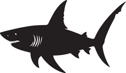 Obraz premium Ocean Shark Silhouette Vector Illustration