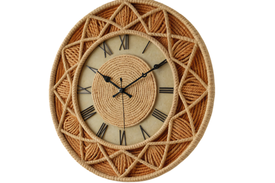 Jute wall clock natural home decor